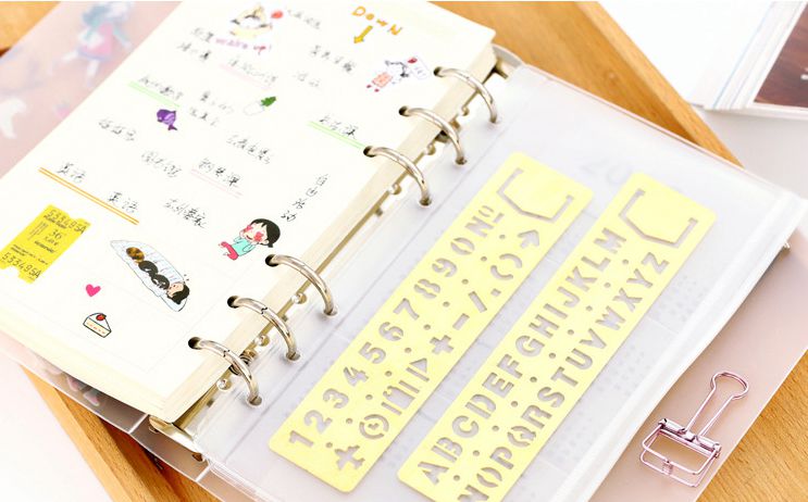 Vintage Messing Materiaal Heerser Holle Letters En Nummers Patroon 13*3 cm DIY Journal Bookmarks Levert Studenten