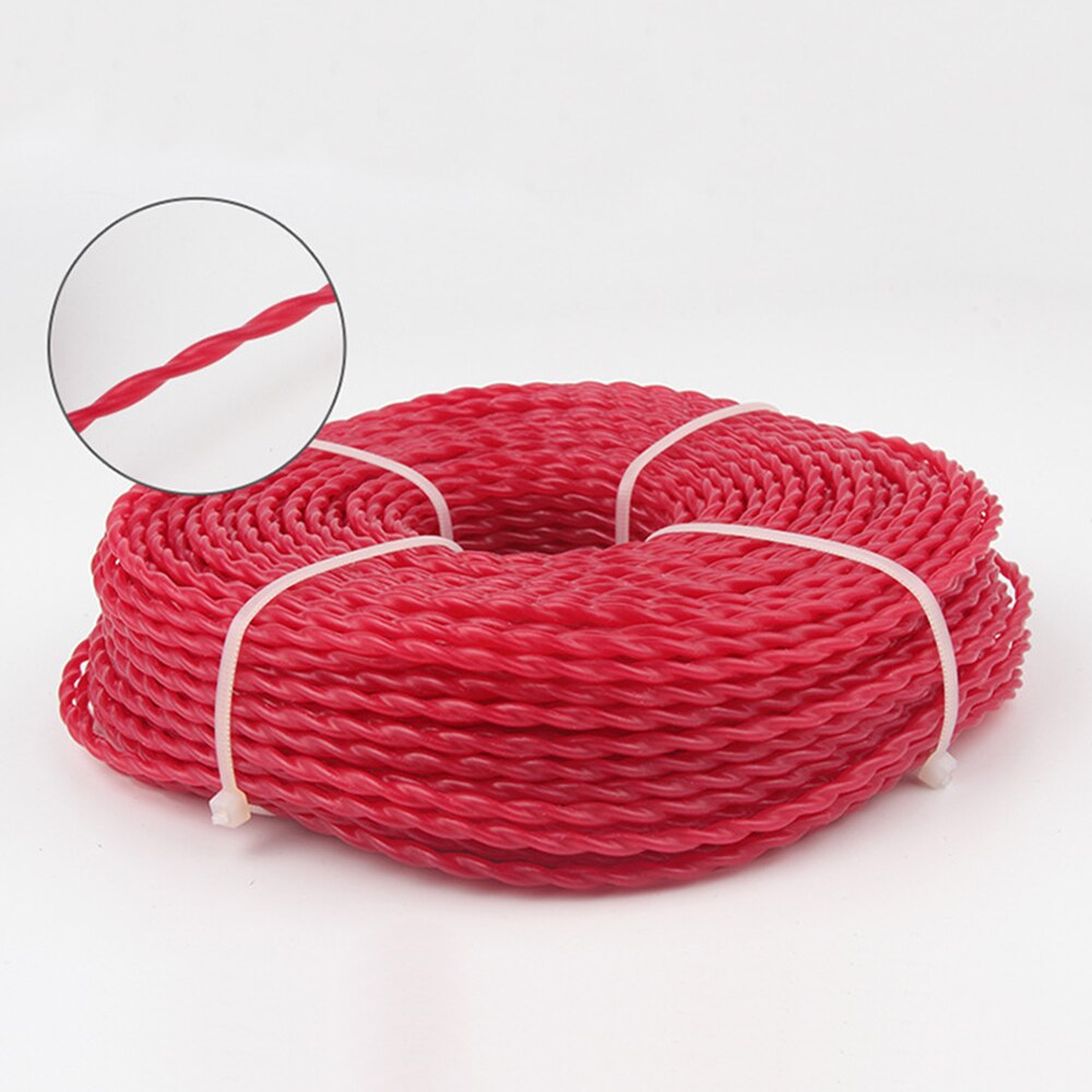 3mm Nylon/Steel Wire Grass Trimmer Wire Mowing Trimmer Rope Brush Cutter Head Strimmer Line Mowing Wire Lawn Mower Accessory: twist(60m)