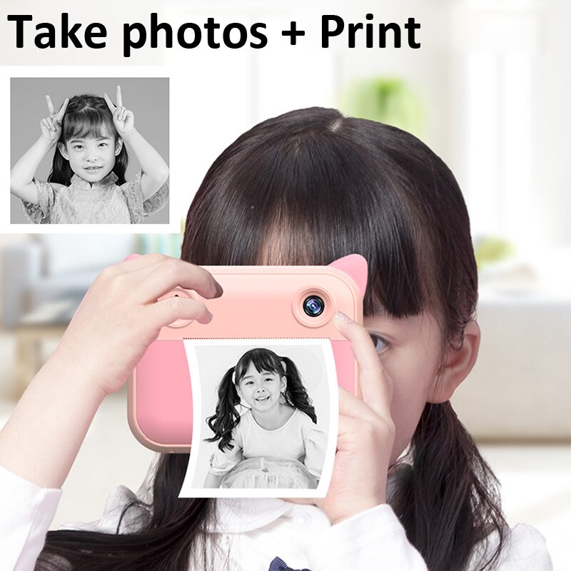 Children Camera Instant Print Camera 1080P HD Digital Camera Toys Birthday For Kids Instant Print Camera with Photo Paper