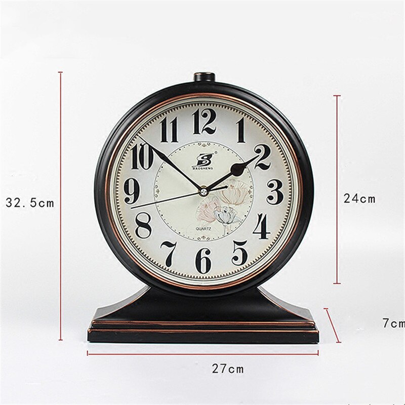 Europese Retro Tafel Klok Woonkamer Slaapkamer Grote Office Desktop Stille Klok Slinger Zetel Klok Woondecoratie