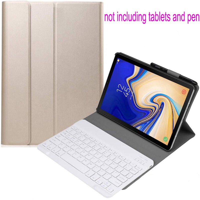 Ultra-thin Detachable Bluetooth Keyboard Case For Samsung Galaxy Tab S4 10.5 T830 T835 SM-T830 SM-T835 Cover: Gold