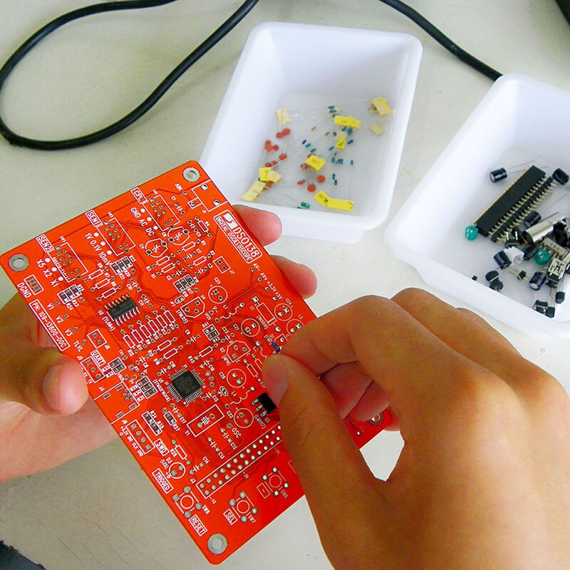 DIY Oscilloscope Kit DSO138 2.4 "TFT Digital Oscilloscope 1Msps + Probe Analog Bandwidth (Welding) E-learning Kit