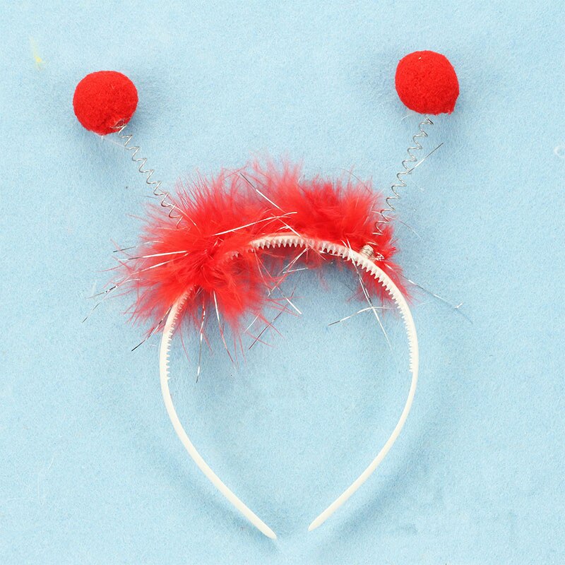 Children Bee Ant Fly Ladybug Headband Antenna Bug Headbands Animal Cosplay Birthday Party Favors Halloween Christmas navidad: red bee