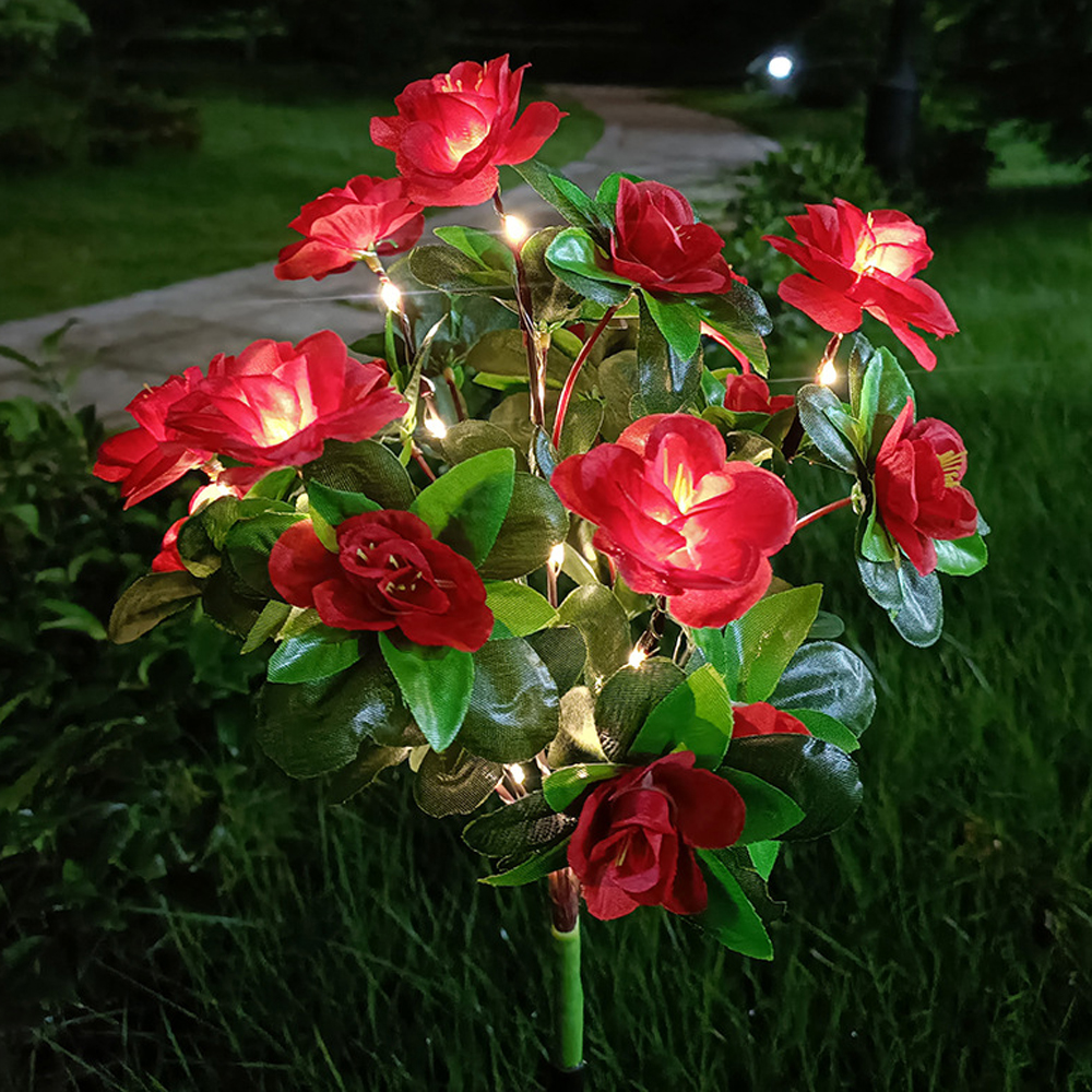 Solarleuchte LED Azalee Solar- Blumen Lampe Ich bin Freien dekorativ für Garten Hof Rasen Weg Beleuchtung Hochzeit Dekor: Mond blau