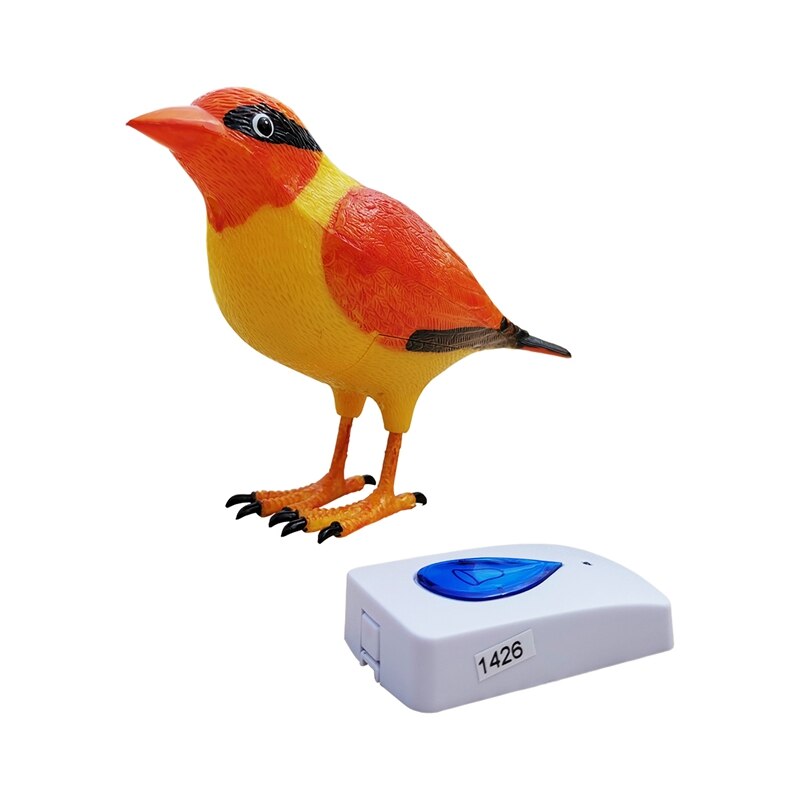 Unique Wireless Digital Bird Sound Home Remote Control Chime Doorbell Lovely(Orange)