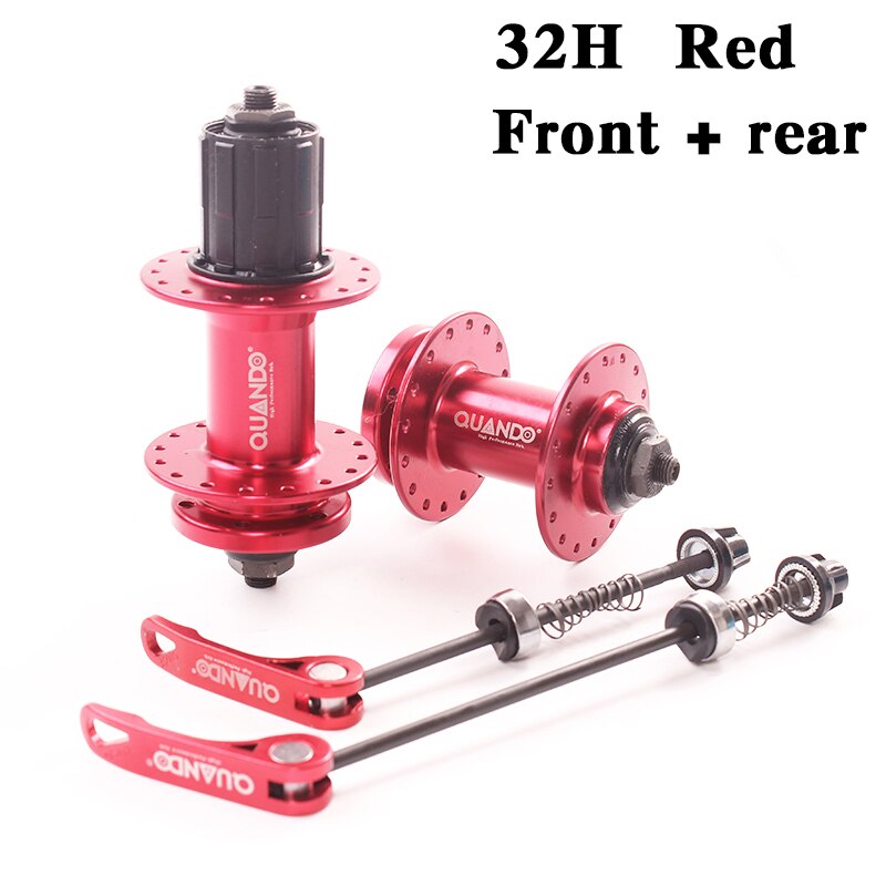 QUANDO vélo moyeu bague entretoise moyeu 32H 36H trous vélo vtt VTT avant arrière Cassette roue libre et 6 boulon frein à disque: 32H Red a pair
