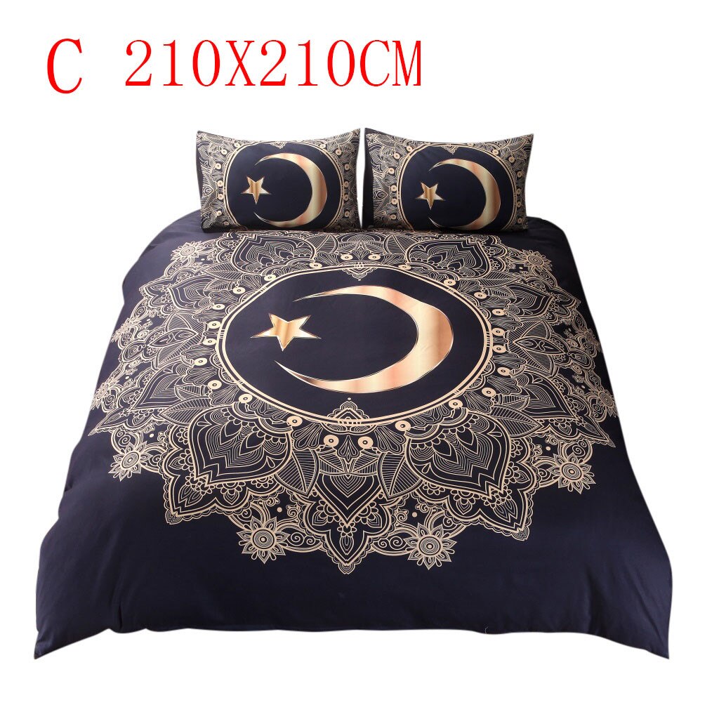NAI YUE Drei Stück Bettwäsche einstellen Bettbezug Kissenbezüge Mond Stern aufbringen Voller Größe Bettwäsche einstellen Für Sommer Winter Weichen abdeckung #45: C