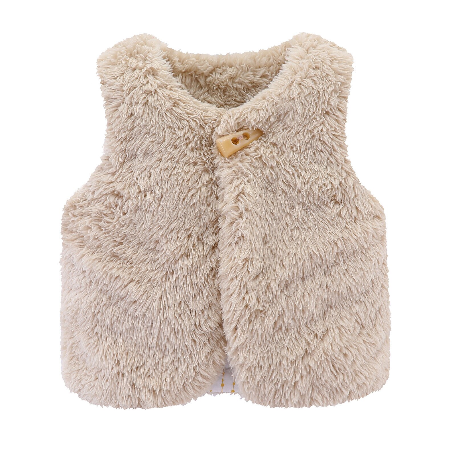 Winter Peuter Baby Kinderen Baby Jongens Meisjes Effen Kleuren Mouwloze Warm Fluffys Sherpa Vest Jassen Flanel Vest Kleding # P4: Khaki / 6m