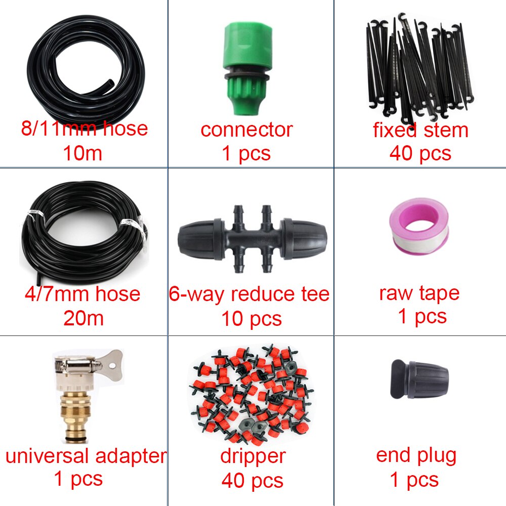 DIY automatic irrigation system for home gardens, agricultural planting, irrigation kits, micro drip irrigation, gardening tools: 10m 6way dripper