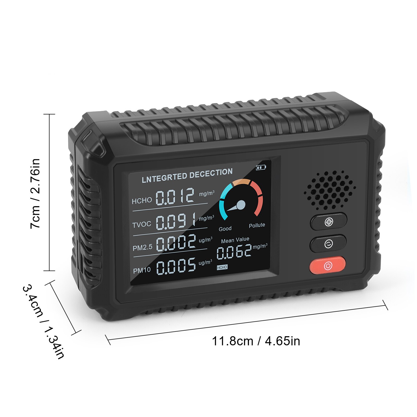 Multifunctionele Luchtkwaliteit Monitor Formaldehyde Kooldioxide Sensor Tvoc Hcho PM2.5/PM10/PM1.0 Detectie Instrument