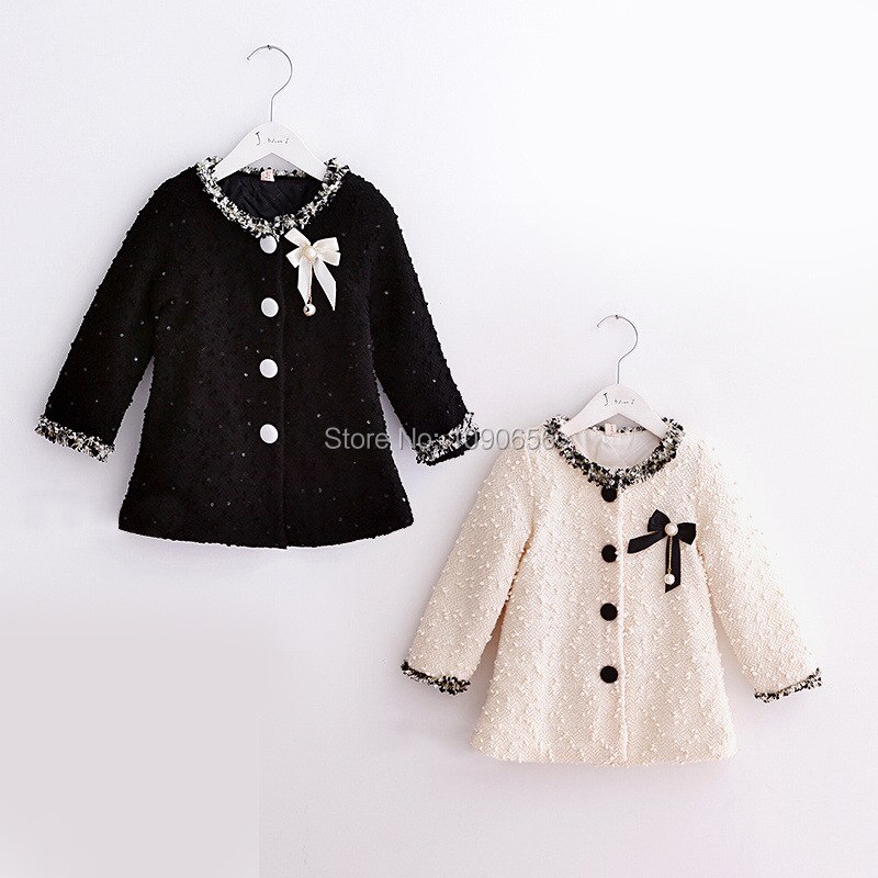 Hooyi Meisjes Vest Kinderen Jas Dot Vlinder Kids Jassen Mode Zuigeling Blouses Outfits Beige 2 3 4 5 6 7 Jaar