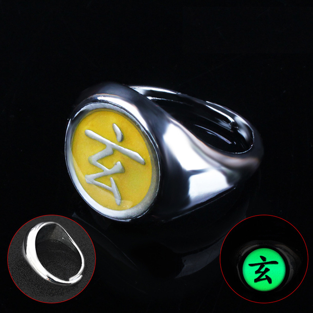Anillo luminoso de Cosplay de Naruto de Anime japonés, anillo Akatsuki, accesorios de anillo para hombre, accesorios de decoración para dedo, Anillos Akatsuki Itachi: Rosa