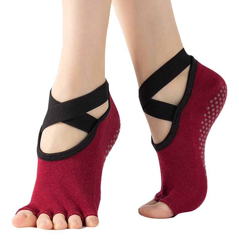 Women Yoga Backless Five Toe Anti-Slip Ankle Pilates Fitness Gym Ladies Sports: E655927