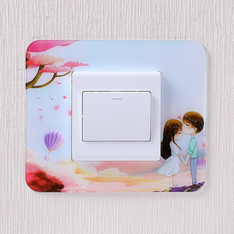 Pegatinas acrílicas para interruptor de enchufe, pegatinas de pared de estilo chino múltiple, decoración del hogar, sala de estar, placa de cubierta de interruptor de luz: H