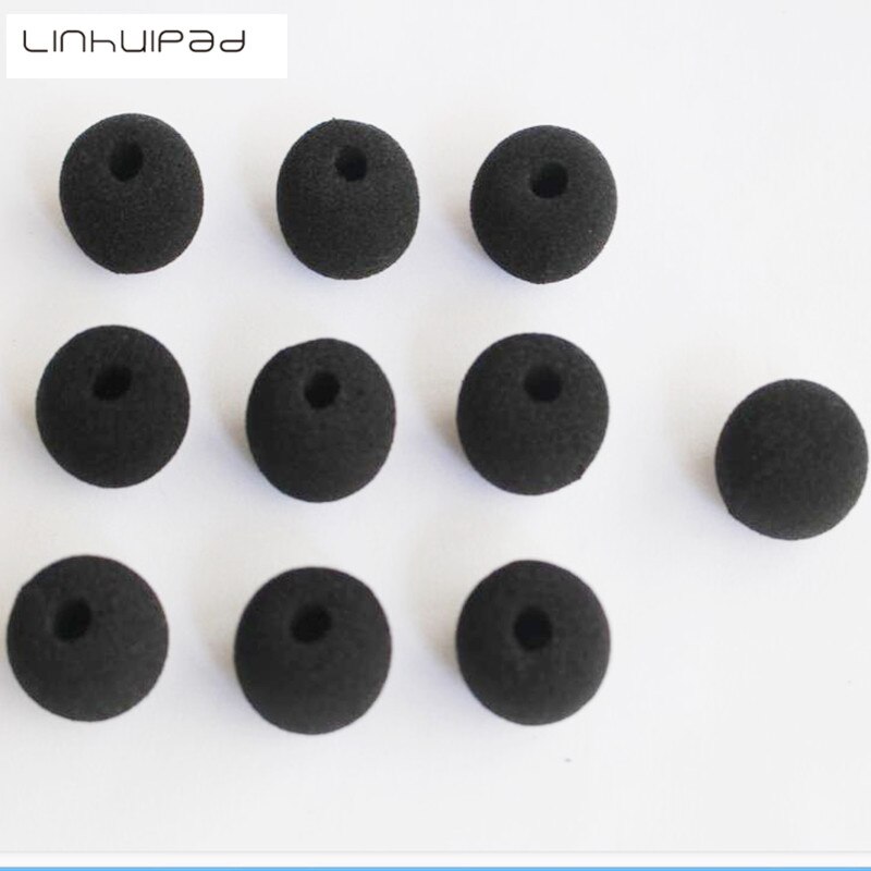 10 Stuks Lavalier Mic Foam Covers Windschermen Bal Vorm Voor Revers Microfoons 5Mm Opening & 15Mm Binnenlengte