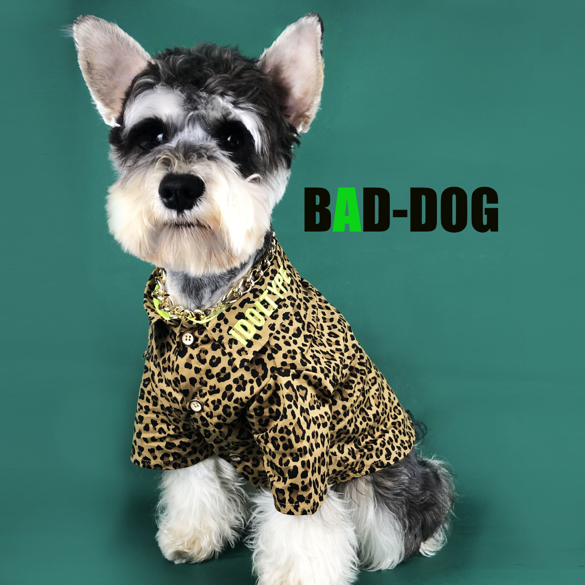 Coola husdjur hundkläder för hund leopard tryck hund kläder för små hundar chihuahua bomull valp skjortor: S