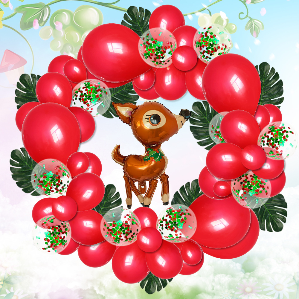 Ballon Dekorative Band Weihnachten Ballons Weihnachten Kranz Ballon Kette Set Monstera Pailletten Weihnachten Ballon