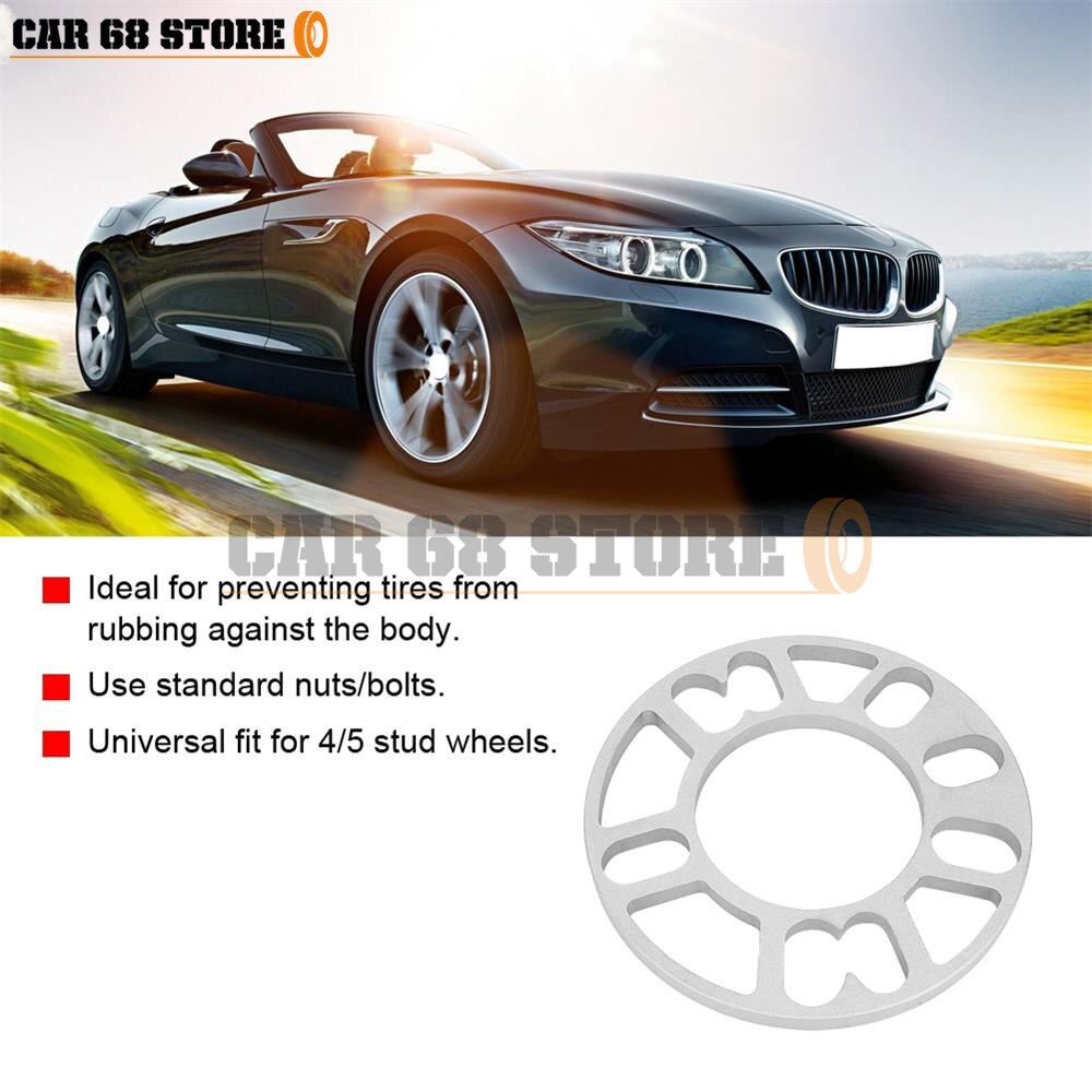 3mm 5mm 8mm 10mm Universal Aluminum Fit 4&amp;5 Lug Car Wheel Spacer Shims Plate 4x100 4x114.3 5x100 5x108 5x114.3 5x120