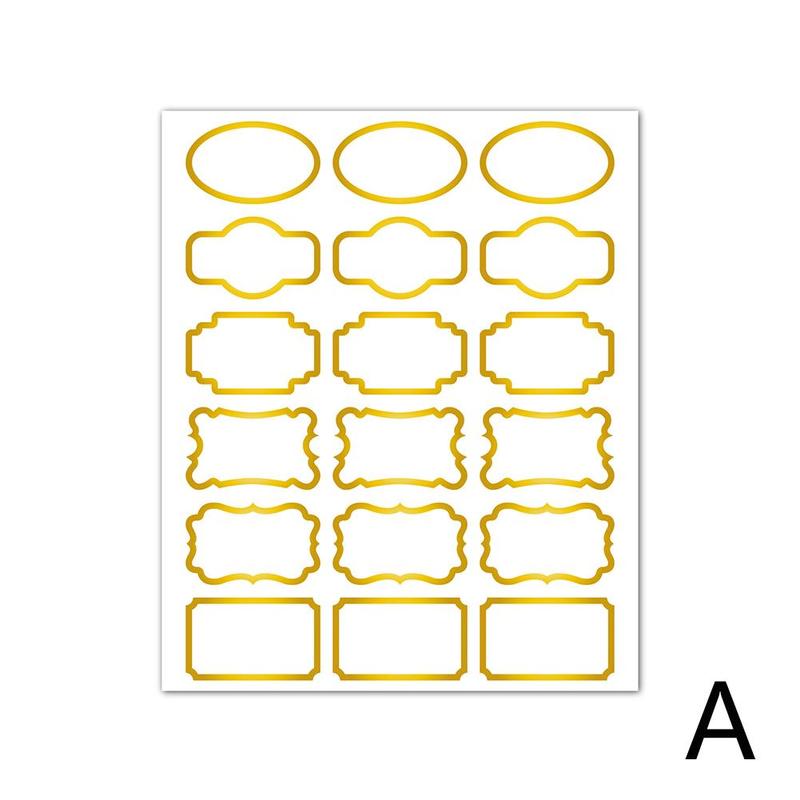 Transparent Food Spice Bottle Label Sticker Tri-color Rectangle Oval Lace Water Oil Proof Home Kitchen Bottle Can Fridge Magnet: A