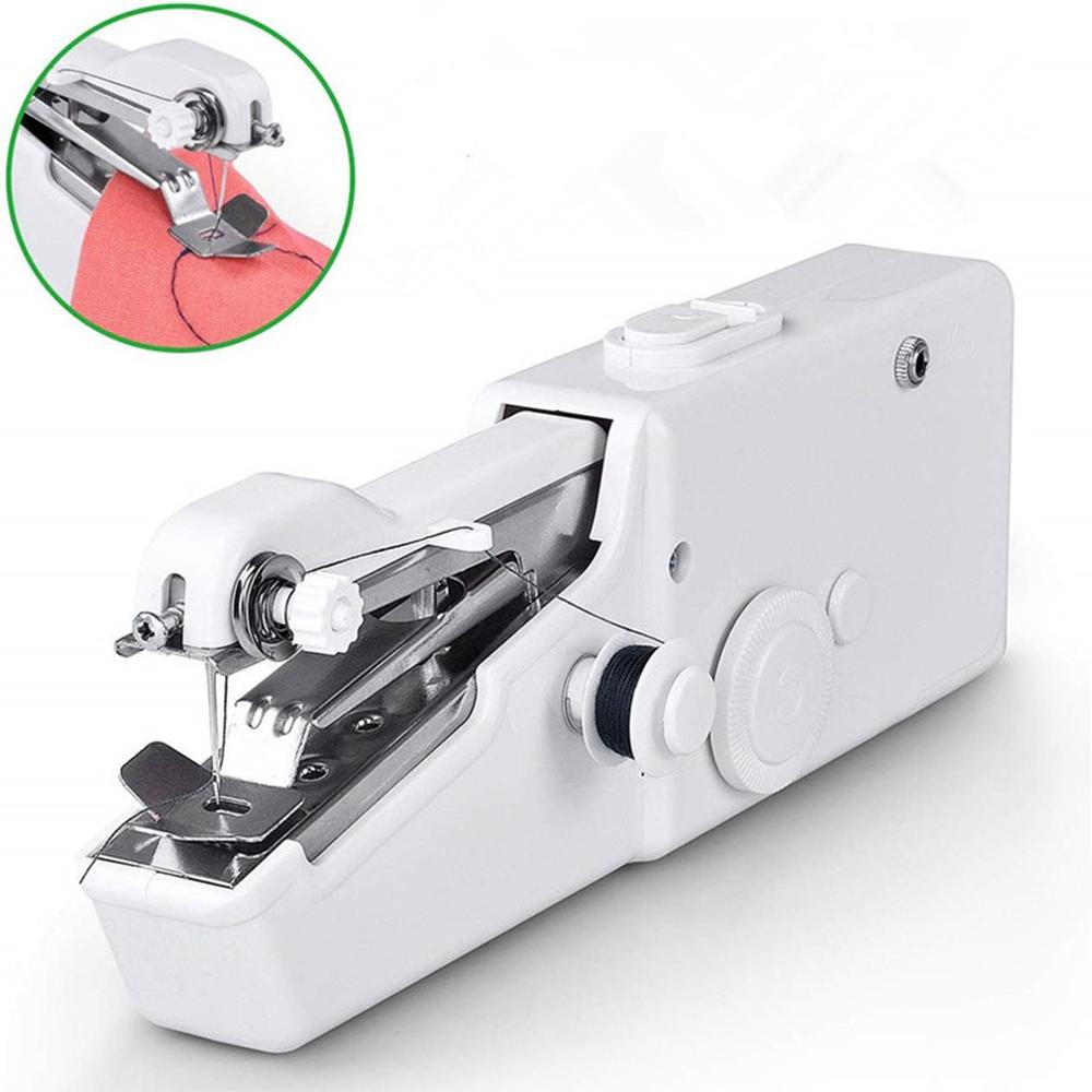 Huishoudelijke draagbare mini hand naaimachine fast naaien naald naald cordless kleding stof elektronische pocket naaimachine