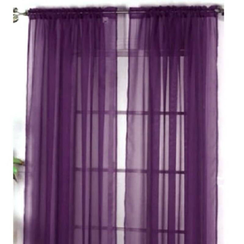 Enfärgad voile skir gardin panel fönstergardiner 100*200cm rosa gula: No7