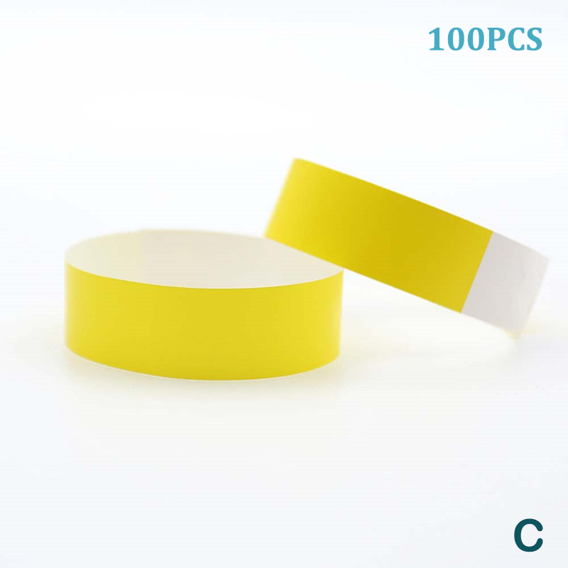 100 stk. festpapirarmbånd syntetiske papirarmbånd selvklæbende armbånd malet mønster logo papir festarmbånd: Oliven