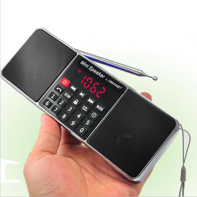 Bluetooth Stereo Draagbare FM Radio Speaker Muziekspeler met TFCard USB Disk LED Screen Volumeregeling Oplaadbare Luidspreker