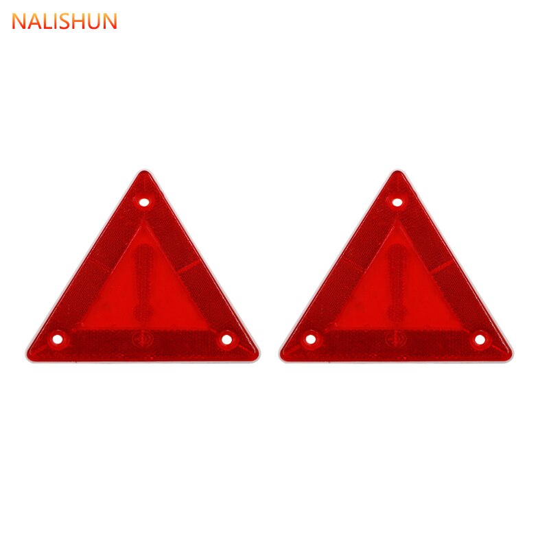 Triangle warning reflector vehicle parking warning sign red safety reflector sign truck plate tail light: 2pcs