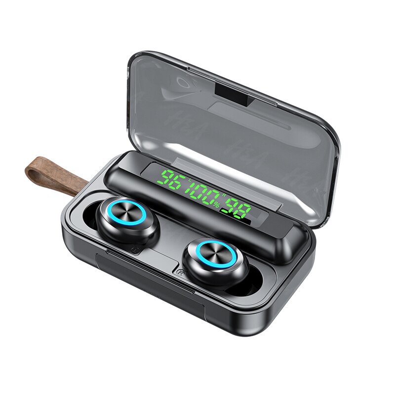 kabellos Bluetooth Kopfhörer mit Mic Sport Wasserdichte Drahtlose Kopfhörer 9D HiFi Stereo berühren Kontrolle Musik Ohrhörer Für Telefon: schwarz 4