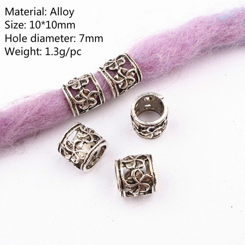 5Pcs Metal Hair Braider Rings Beads Cuffs Tubes Charms Hair Styling Tool Dreadlock Dread Hair Braids Decoration Accessories: NO.4 5pcs