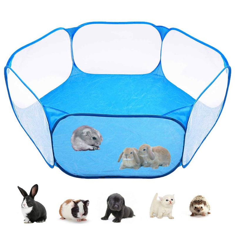 Valla plegable de Color puro para hámster de Gato, parque de juegos para interior y exterior, corralito invisible de rubits, jaula de animales pequeños