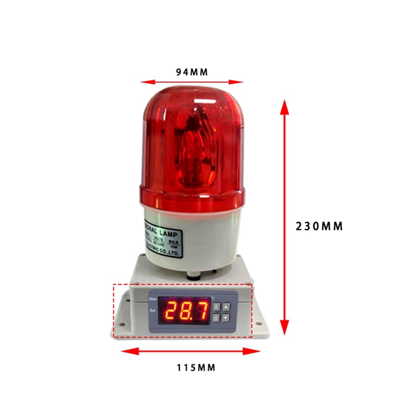 Temperature Alarm Thermostat Machine Room Farm Oven Temperature Alarm High and Low Temperature Alarm 110-220V US Plug