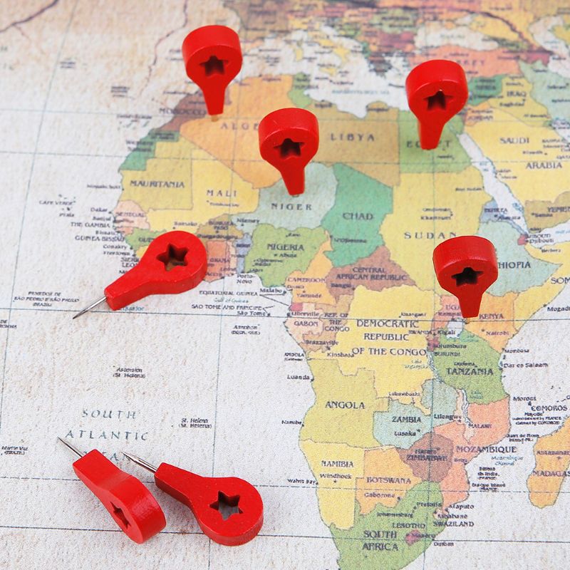 40 Uds marcadores de mapa de madera de dibujo de pared de fotos pernos de corcho de tablero de pines chinchetas herramienta de pintura