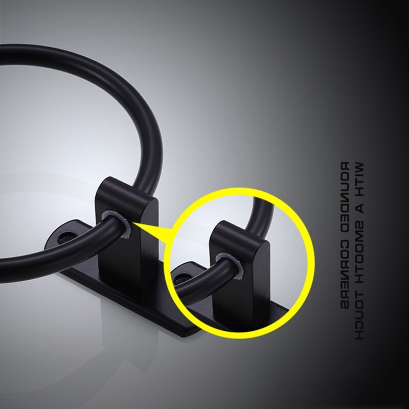 Toalla negra anillo toallero europeo toalla Circular anillo colgante accesorios de baño antiguos