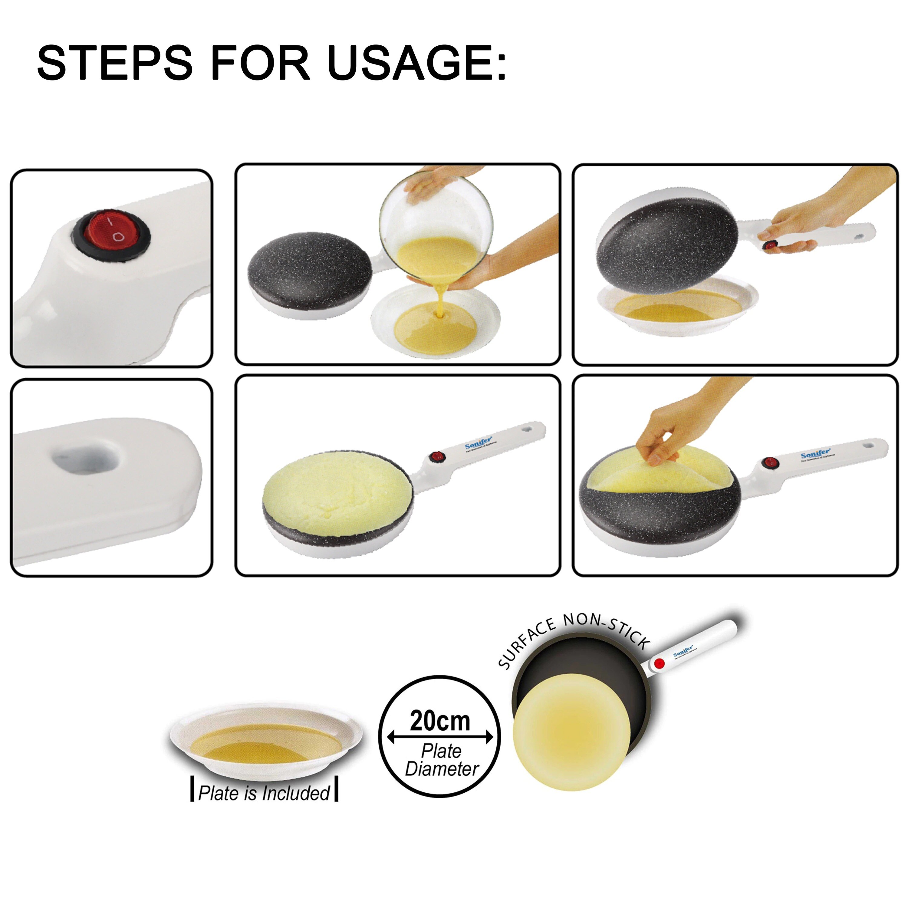 Máquina de tortitas para Pizza, plancha antiadherente eléctrica para hornear Pan y pasteles