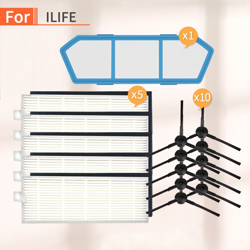 Robot Vacuum Cleaner Hepa Filter Side Brush Mop Cloth Set Spare Parts for Chuwi ilife A6 A4 A4s Accessories: 08