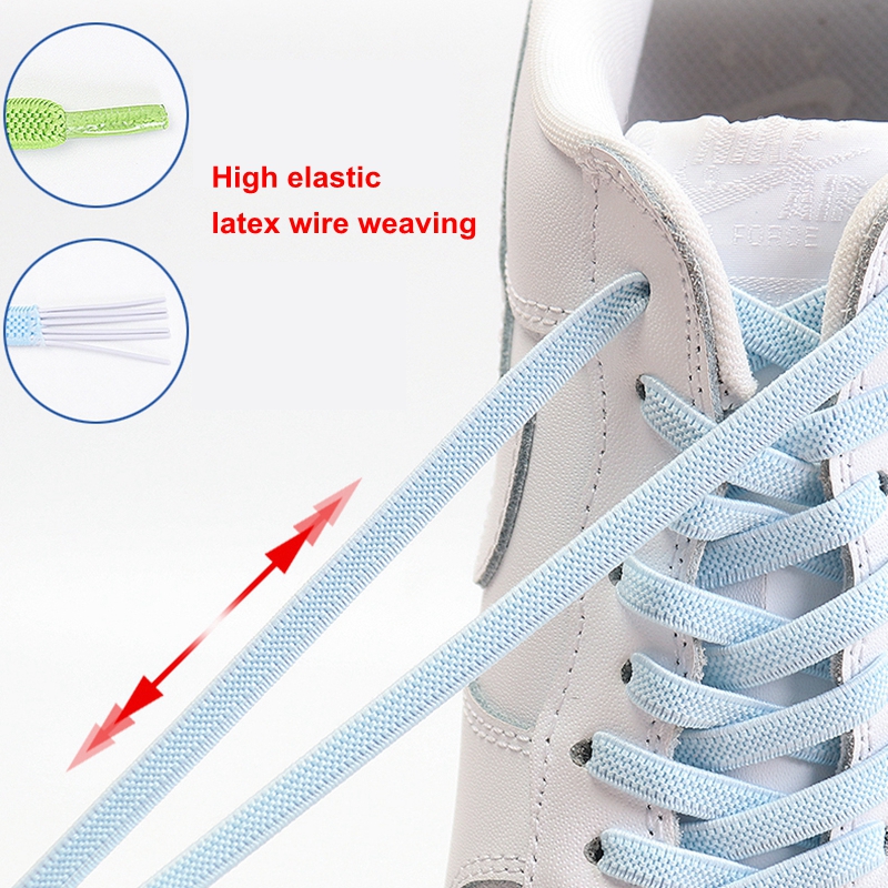 Cordones sin atar para zapatillas de deporte para niños y adultos, cordones elásticos para zapatos planos, cordones para perezosos, 24 colores, 1 par