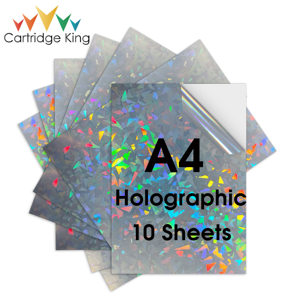10 Sheets Shiny Silver Self-adhesive Printable Vinyl Sticker Paper A4 Printer Paper Waterproof Label Stickers for Inkjet Printer: Diamond