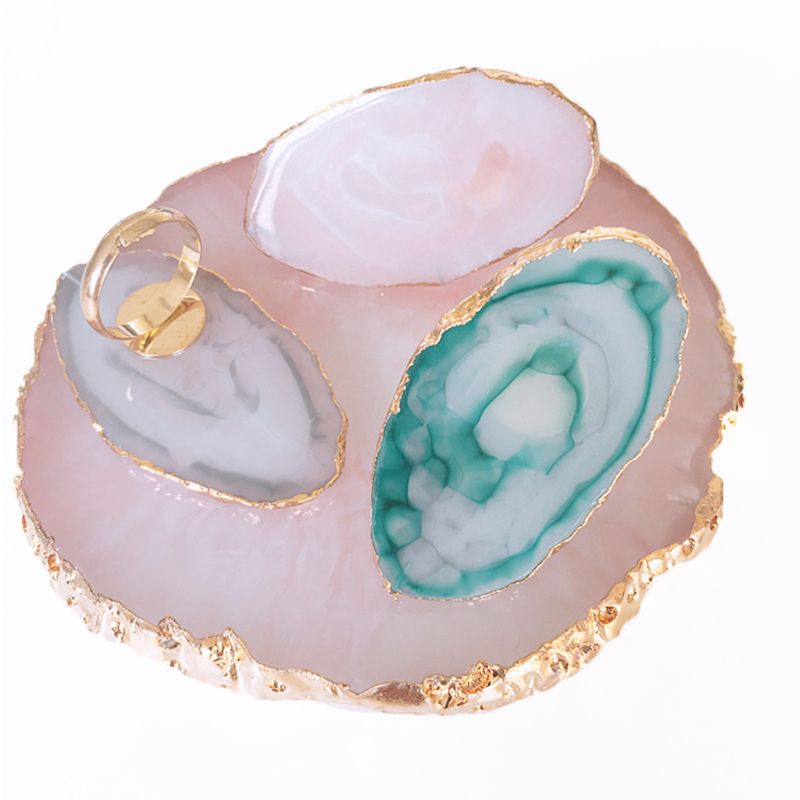 1Pcs Resin Stone Nail Art Ring Palet Vinger Ring Kleur Mengen Plaat Acryl