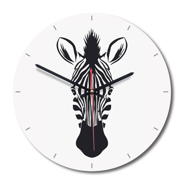 Cartoon Wall Clock Watch Clock DIY Cute Zebra Acrylic Cartoion Wall Clock Mirror Sticker Home Decoration Living Bedroom: C