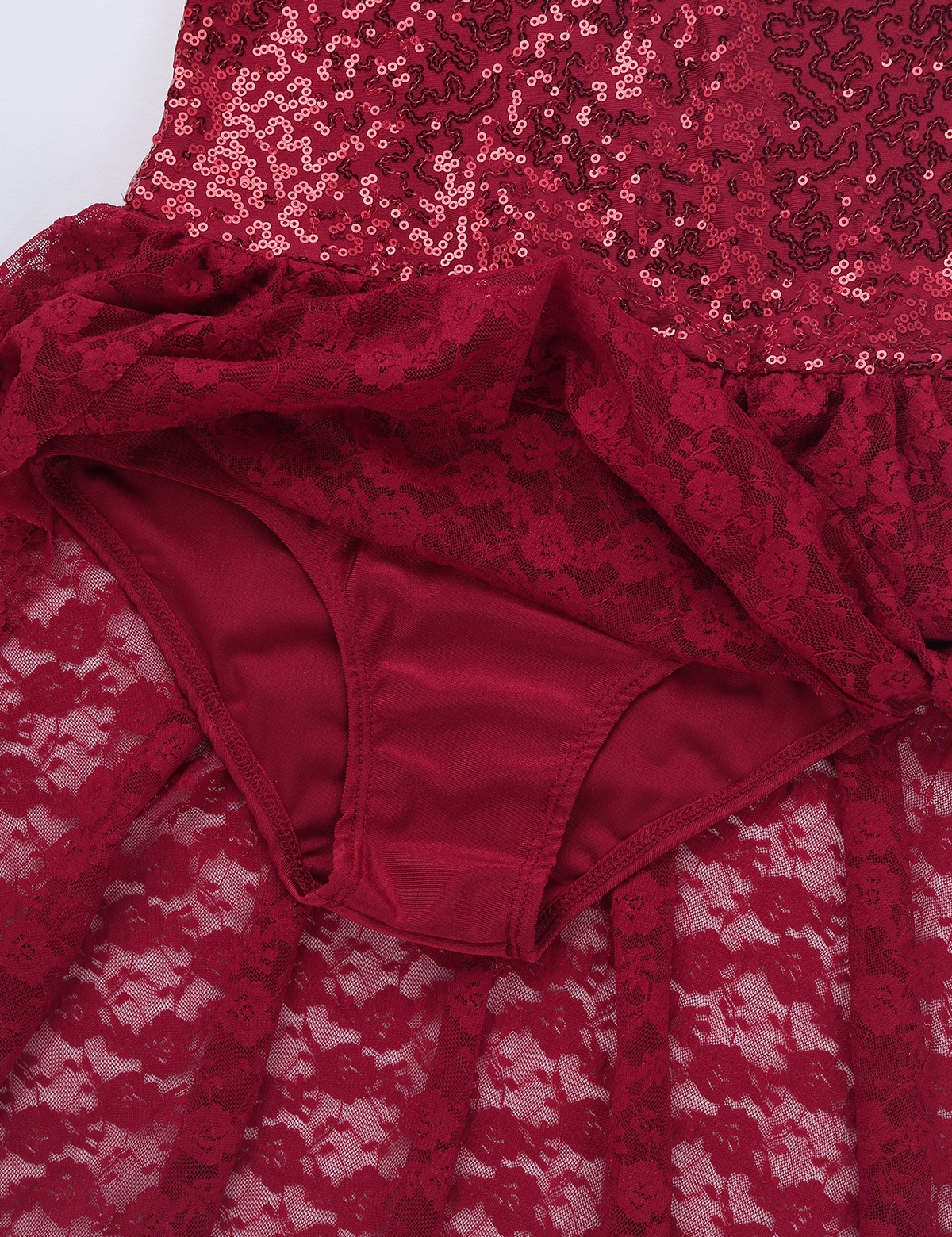 iiniim Kids Girls Sequins Ice Figure Skating Dress Lace Print Gymnastics Leotard Costumes for Teen Ballerina Dance Tutu Dress