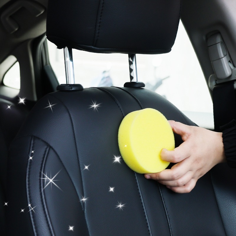 Auto Waxen Polish Wax Schuimspons Geel Rond Hoge Dichtheid Applicator Pad Reinigingsspons Auto Detail Wassen Car Cleaning Tool