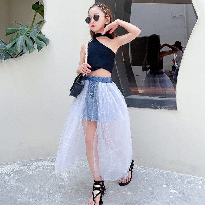 Ropa de princesa para niñas, traje de para niñas de 5, 6, 8, 10, 12 y 14 pulgadas, falda de vaquero, 2022