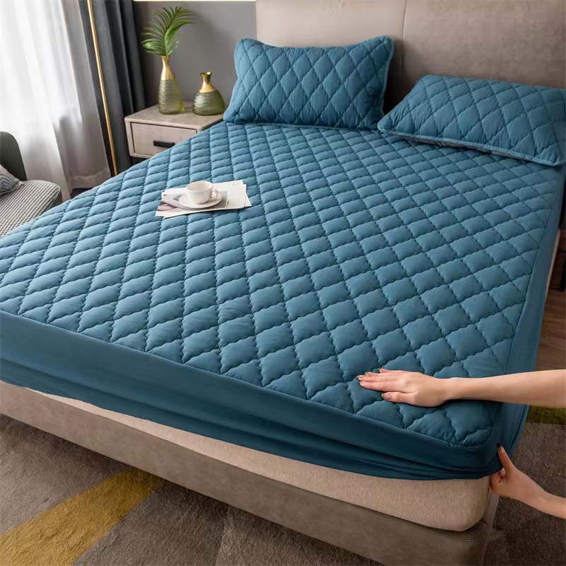 150/180/200/220 Thickened Waterproof Mattress Cover Bed Fitted Sheet Mattress Protector Cover (No Pillowcase) Home Textiles: Full / Yellow