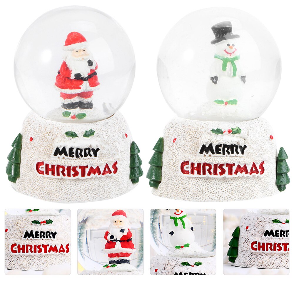 2 szt. Kreatywne świąteczne kule śniegu świecące kule kryształbyć winnym ozdoby na biurko: Default Title