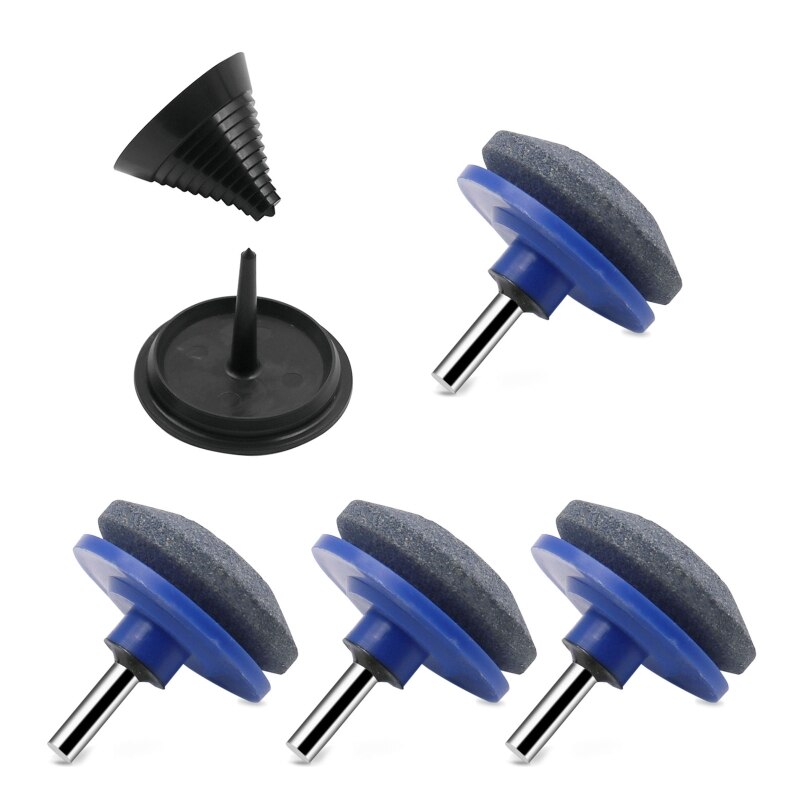 Universal Lawn Mower Blade Sharpener for Any Power Drill 4 Pieces C7AD