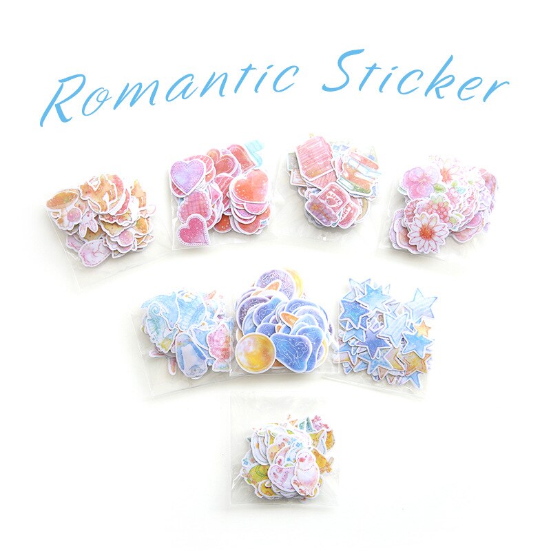 Autocollants décoratifs flocons coeur étoile fleur Scrapbooking, étiquette flocons mignon Kawaii pour Album journal intime, pour élèves de l&#39;école, DIY bricolage, 70 pièces/paquet