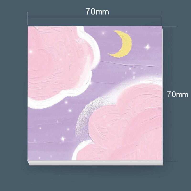 30 Sheets Cartoon Oil Painting View Memo Pad Posted It Sticky Notes Planner Sticker Notepad School Supplies Kawaii Stationery: 7