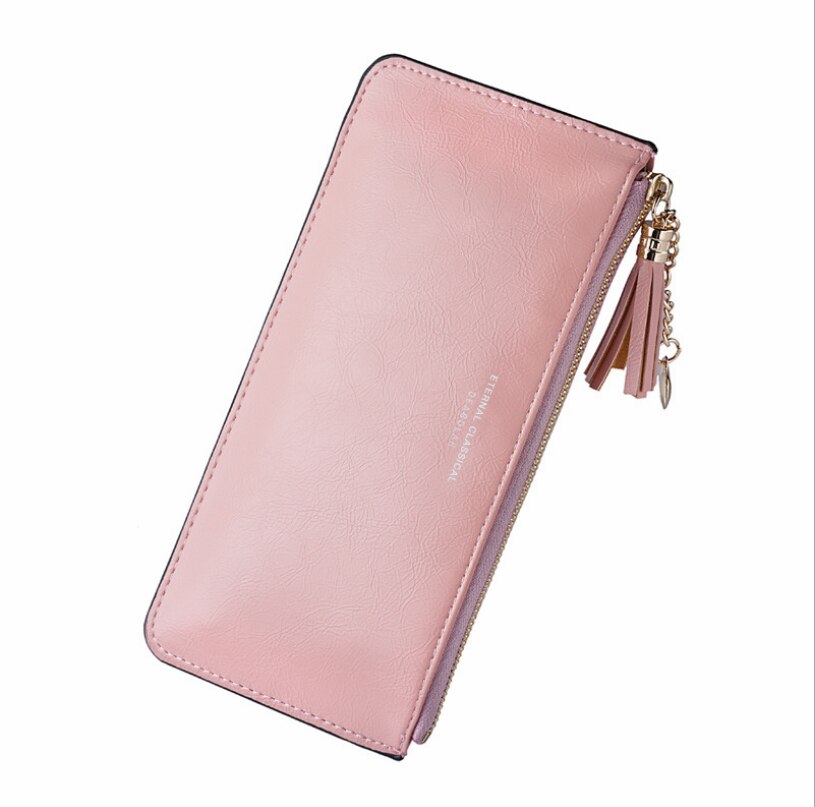 women's Long Wallet women's mobile phone bag ultra thin bright leather sweet Pu Wallet Coin Purse Wallets With: Gold