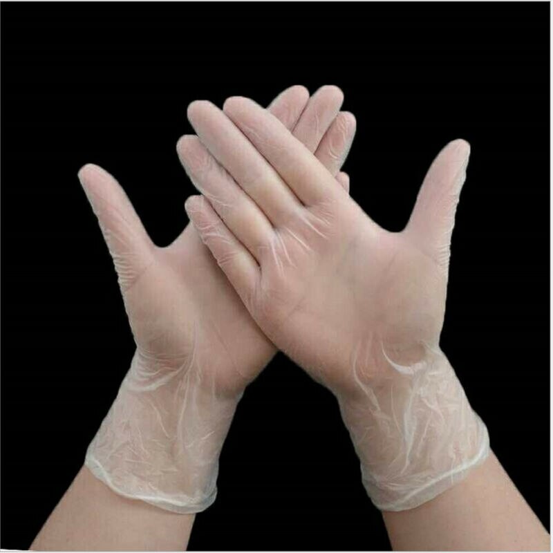 Guantes de vinilo desechables de grado alimenticio, guantes de plástico antiestáticos para limpieza de alimentos, cocina, restaurante, accesorios de cocina, 100 Uds.